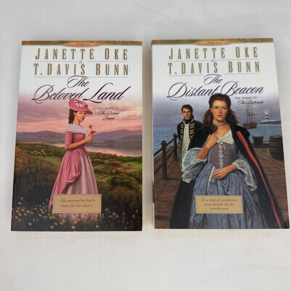 Janette Oke T. Davis Bunn Song of Acadia Books 4 & 5 Distant Beacon Beloved Land